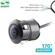AHD1080P Car Flush Mount Front Rear View Camera | Full HD 170° Fisheye Lens | Night Vision | Universal GreenYi – originele productfoto
