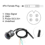 AHD1080P Car Flush Mount Front Rear View Camera | Full HD 170° Fisheye Lens | Night Vision | Universal GreenYi – aansluitingen en maatvoering