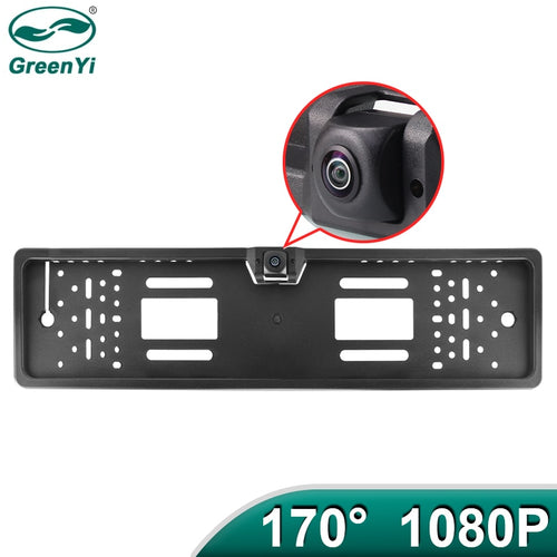 GreenYi 170 Degree 1920x1080P AHD EU European Car Rear View Number License Plate Frame Camera Fisheye Night Vision – originele productfoto