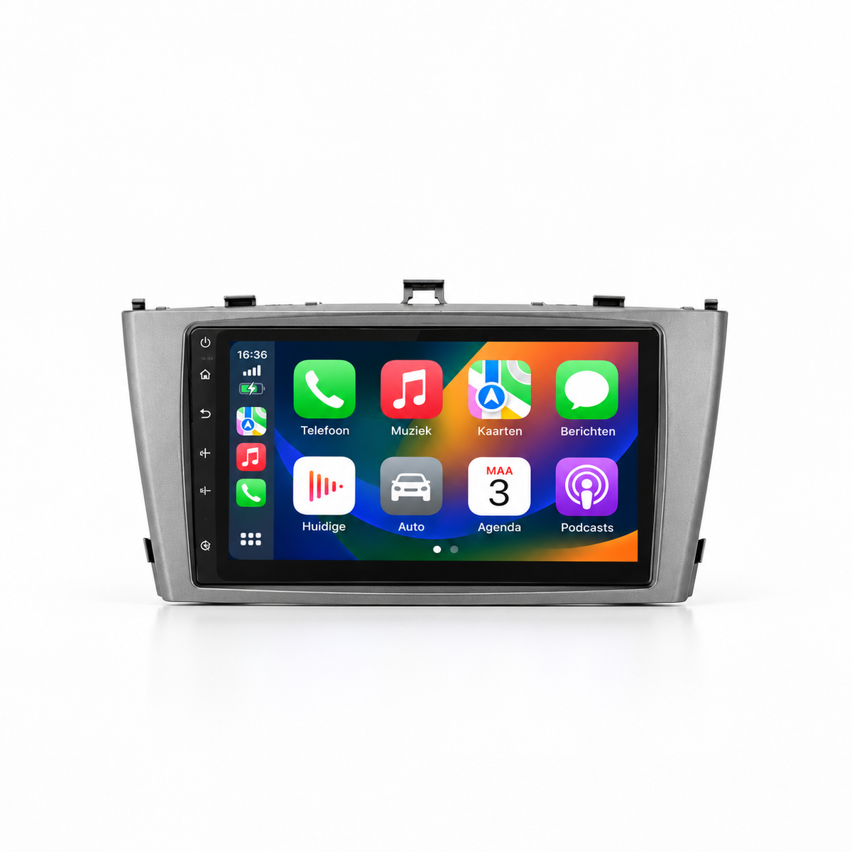 Toyota Avensis T27 – studio productfoto met Nederlands CarPlay
